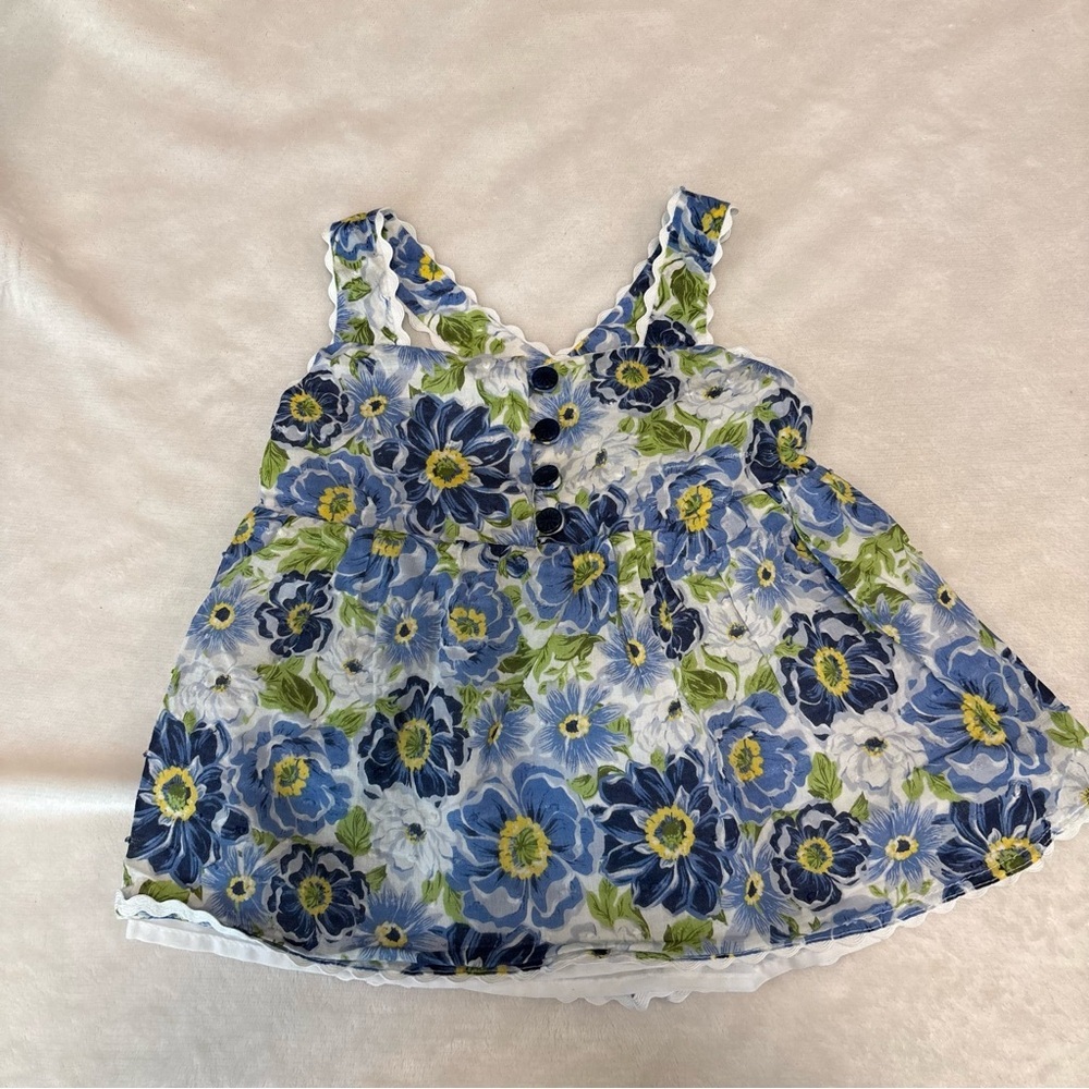 Max Studios 18 months floral print summer tank top cross cross back